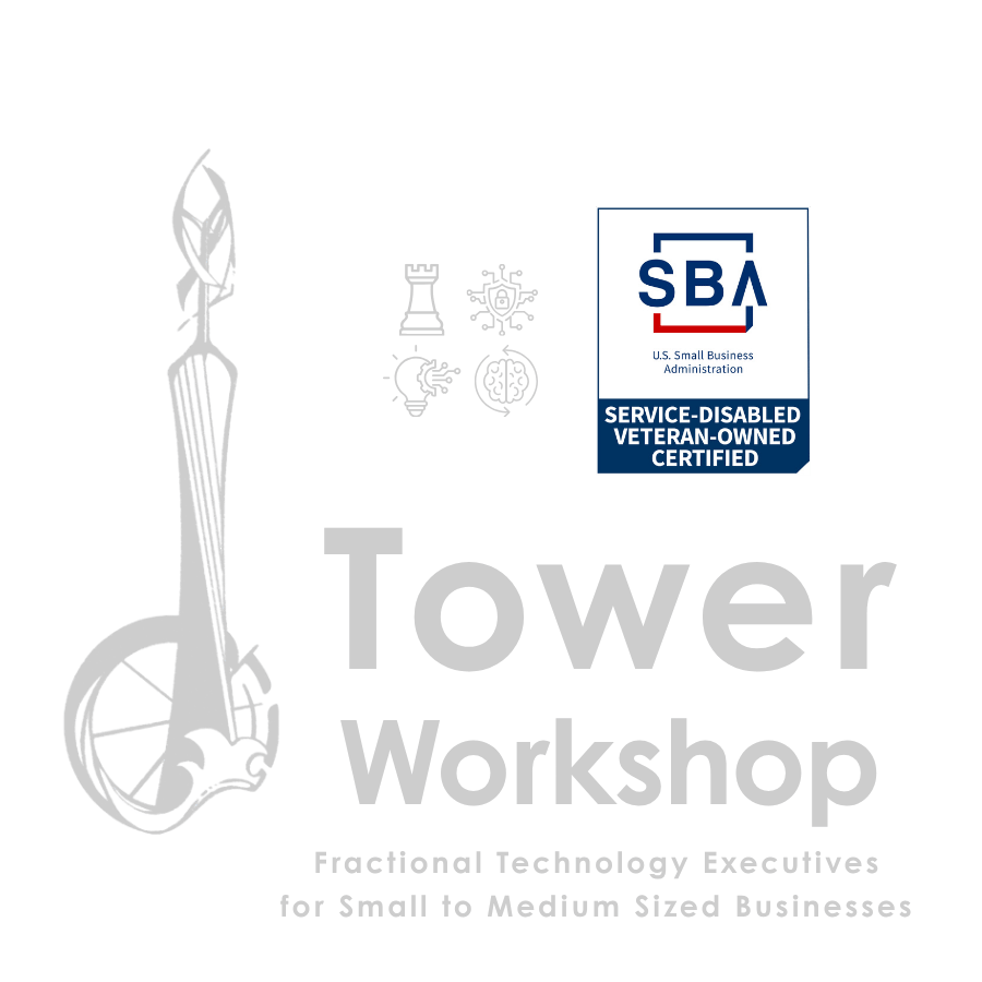 Tower Workshop Logo and Services Icons with SBA